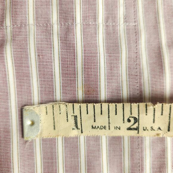 Jos A Bank Men 16.5 - 33 Purple Striped Tailored Fit Long Sleeve Dress Shirt - Picture 4 of 7